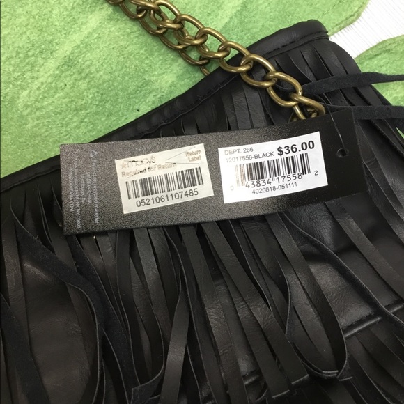 NWT Black Fringe Tote Bag - Picture 2 of 5